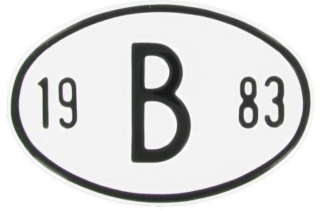 VW Käfer Länderkennzeichen "B 1983" | Belgien 1983