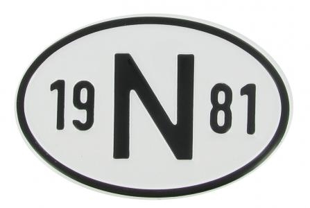 VW Käfer Länderkennzeichen "N 1981" | Norwegen 1981