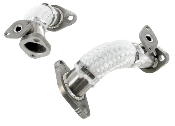 VW Käfer Edelstahl Auspuffflansch mit Vorwärmung (pro Paar)