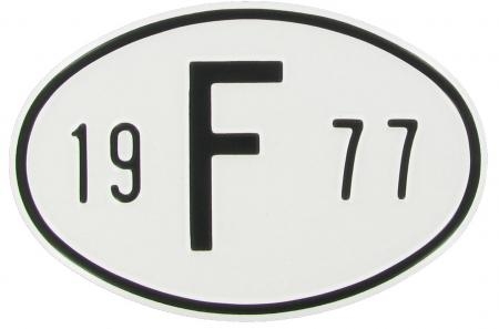 VW Käfer Länderkennzeichen "F 1977" | Frankreich 1977