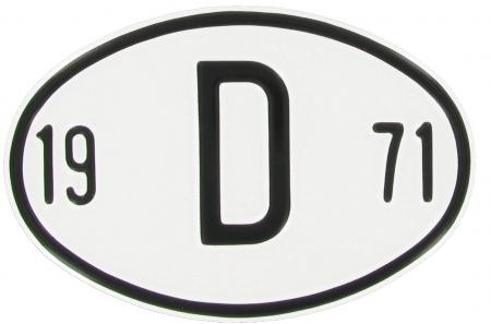 VW Käfer Länderkennzeichen "D 1971" | Deutschland 1971