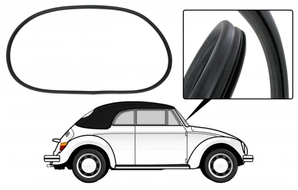 VW Käfer Frontscheibendichtung mit Zierleistenrinne