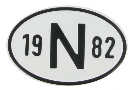 VW Käfer Länderkennzeichen "N 1982" | Norwegen 1982