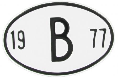 VW Käfer Länderkennzeichen "B 1977" | Belgien 1977
