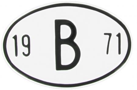 VW Käfer Länderkennzeichen "B 1971" | Belgien 1971